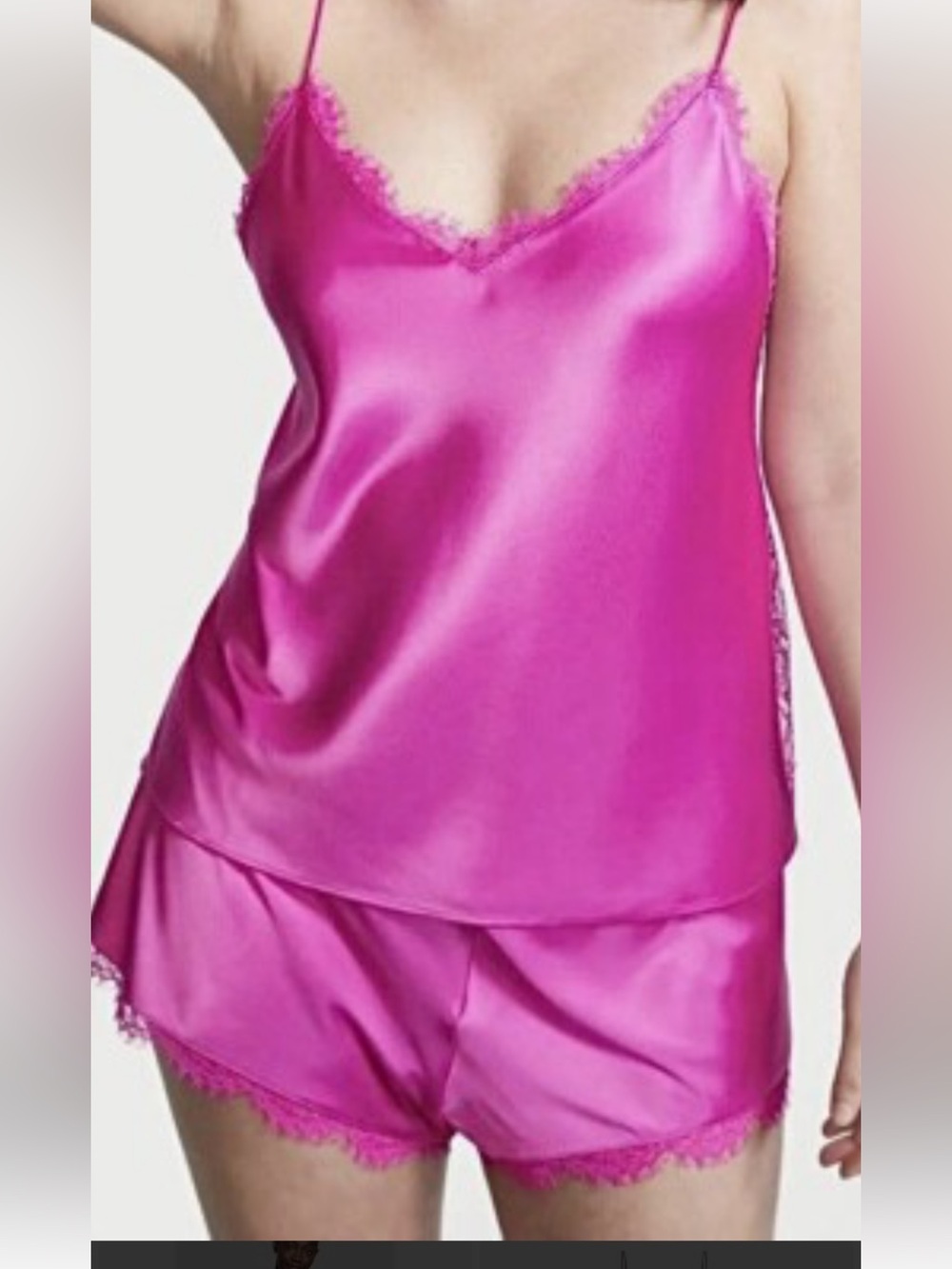 Victoria’s Secret Very Sexy Lace-Trim Cami & Short Set Pink NWT Large